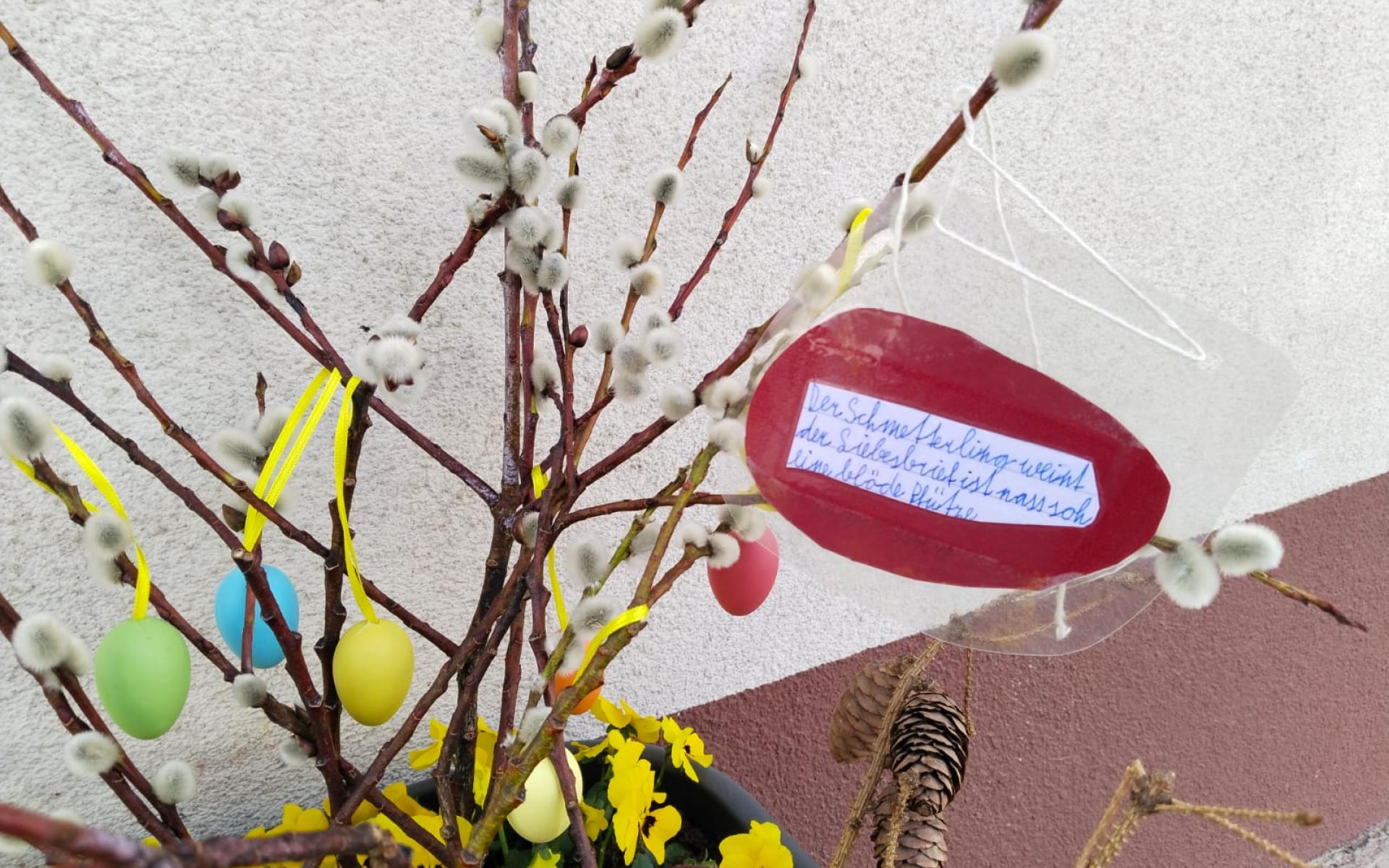 Osterstrauß mit Gedicht